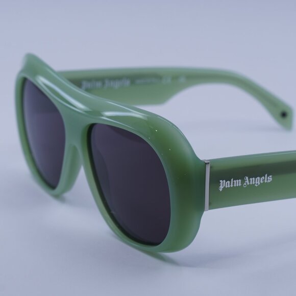 Palm Angels PERI103 ELFIN 5007 Sunglasses Green Aviator Frame, Grey Lenses - Picture 3 of 9